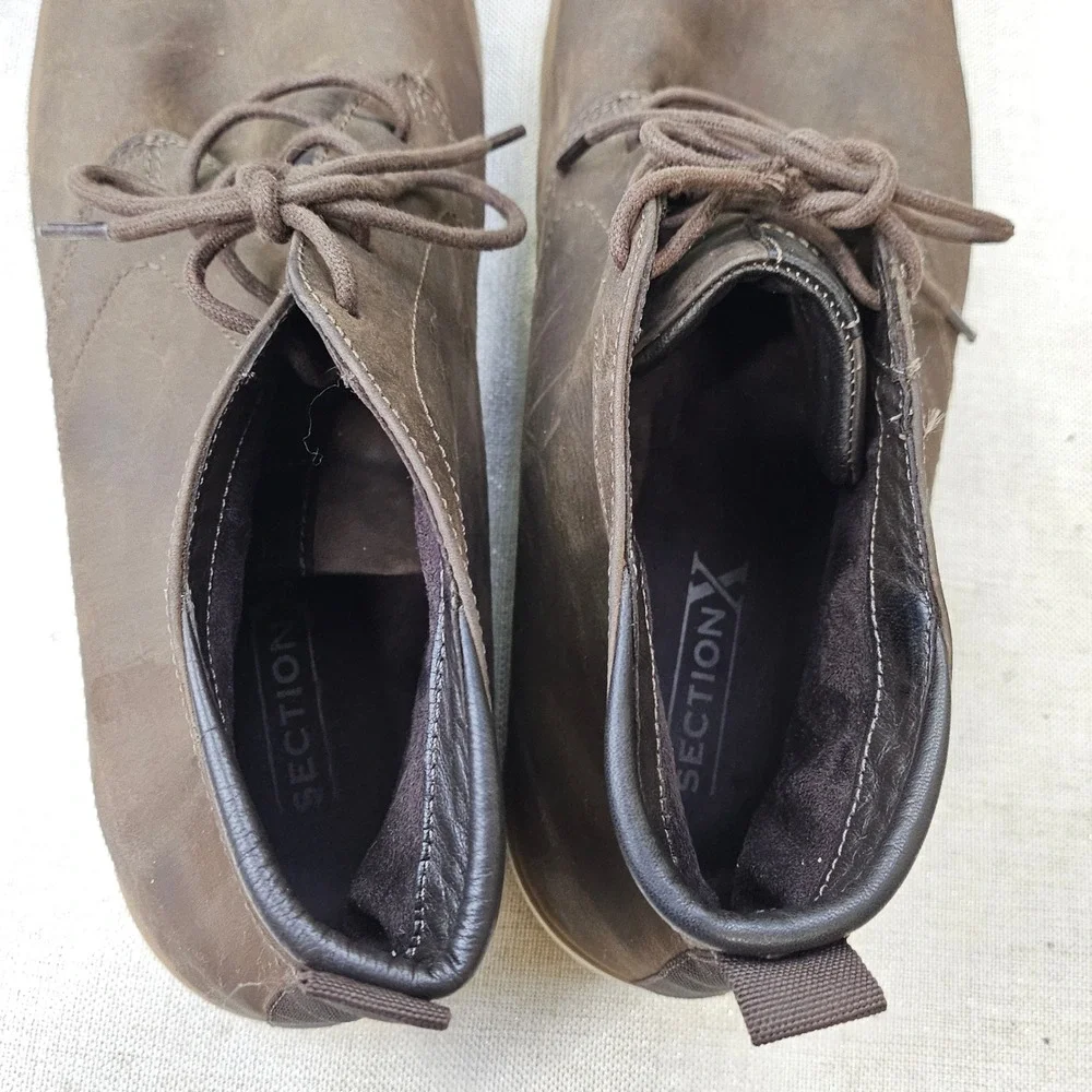 Section X‎ Chukka Boots Mens 13 Brown Leather Lace Up Casual Brazil 733SX0019